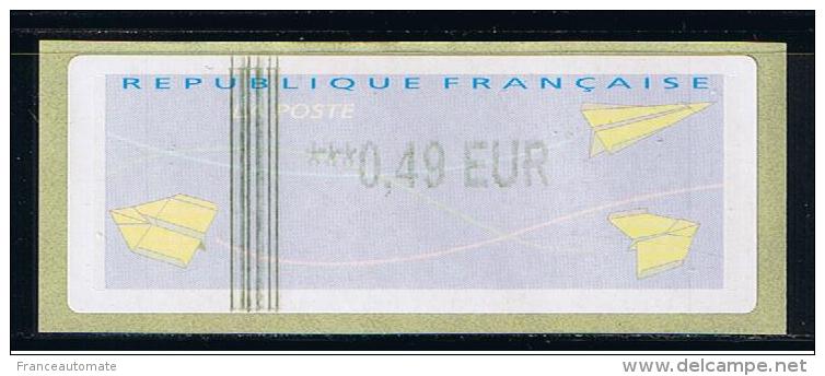 ATM, LISA 2 ,IER, 0.49€ SANS MENTION, PAPIER THERMIQUE N° 33, DEFAUT D´IMPRESSION. - 2000 « Avions En Papier »