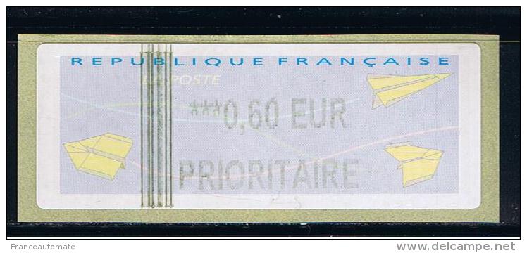 ATM, LISA 2 ,IER, 0.60€ MENTION PRIORITAIRE, PAPIER THERMIQUE N° 33, DEFAUT D´IMPRESSION. - 2000 « Avions En Papier »