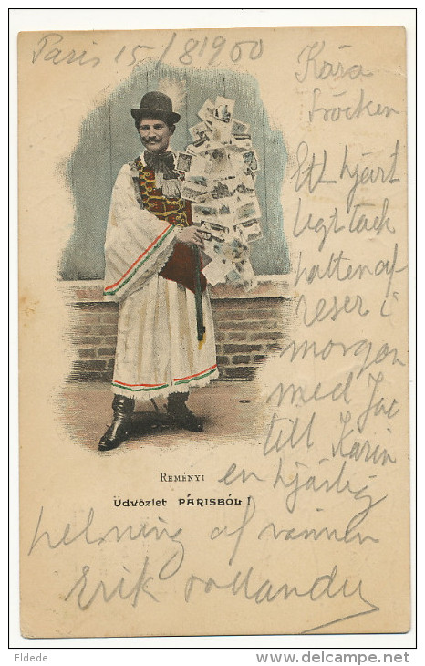 Remenyi Udvozlet Parisbol Hungarian Postcard Dealer In Paris 1900 Exhibition Marchand De Cartes Postales - Hongrie