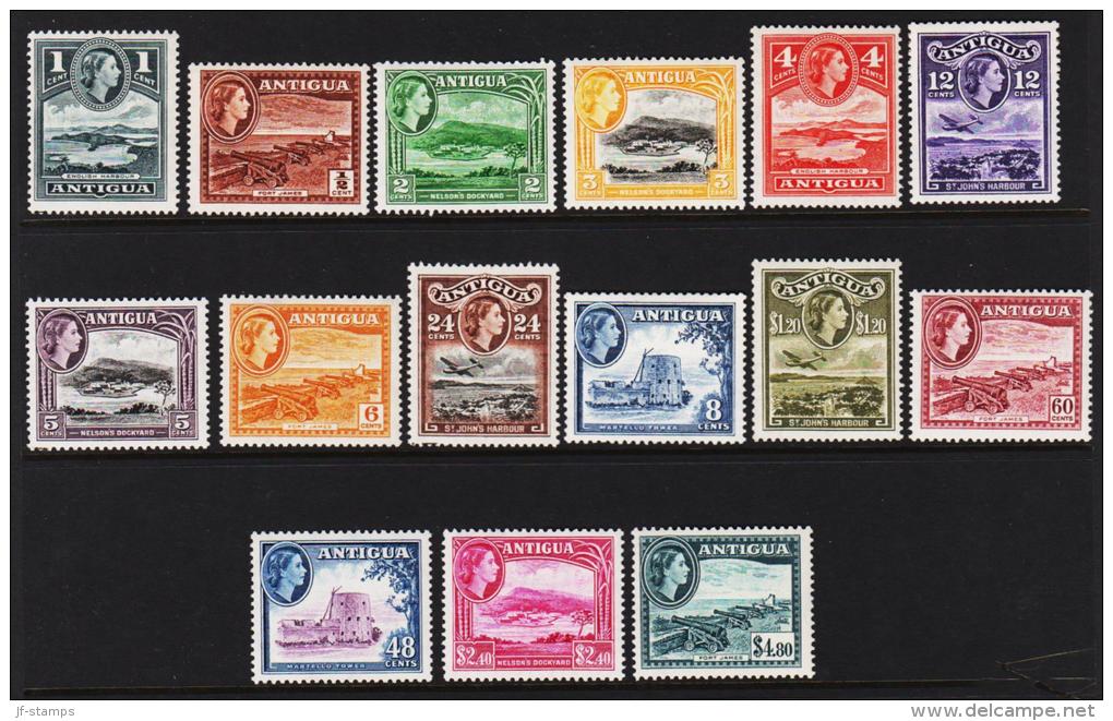 1953-1956. Landscape Queen Elisabeth II. Complete Set With 15 Stamps.  (Michel: 101-115) - JF190499 - Antigua Et Barbuda (1981-...)