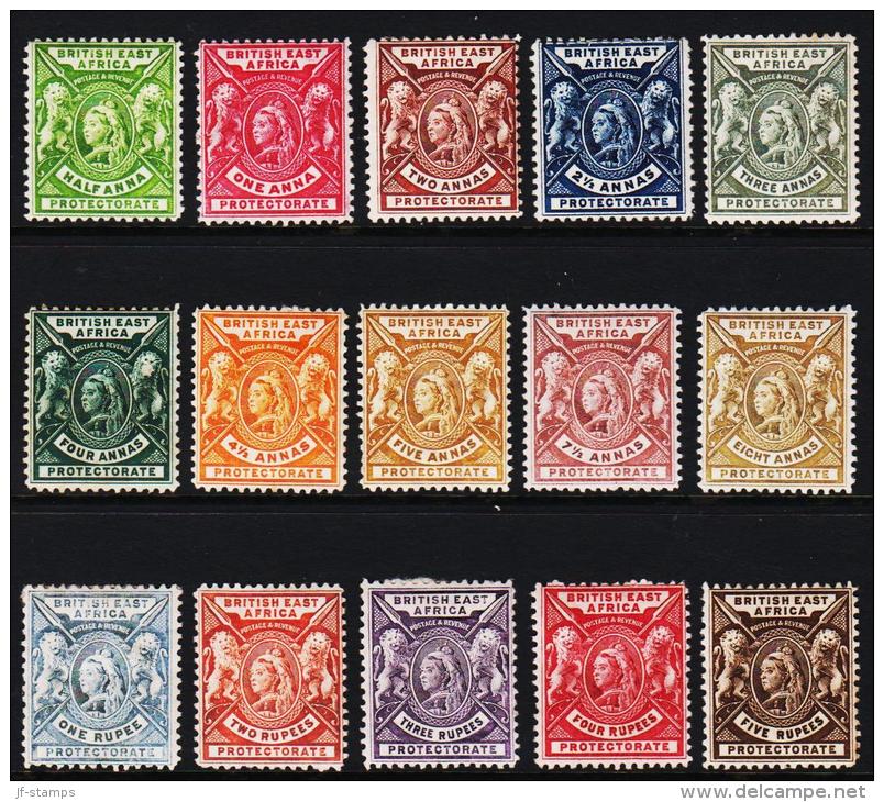 1896. BRITISH EAST AFRICA PROTECTORATE. Queen Viktoria. Complete Set With 15 Stamps. Se... (Michel: 58-72) - JF190572 - British East Africa