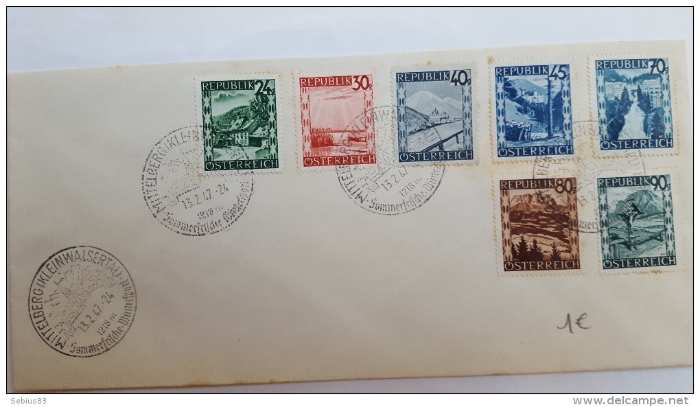 AUTRICHE:FDC Enveloppe Cachet 13/2/47 - FDC