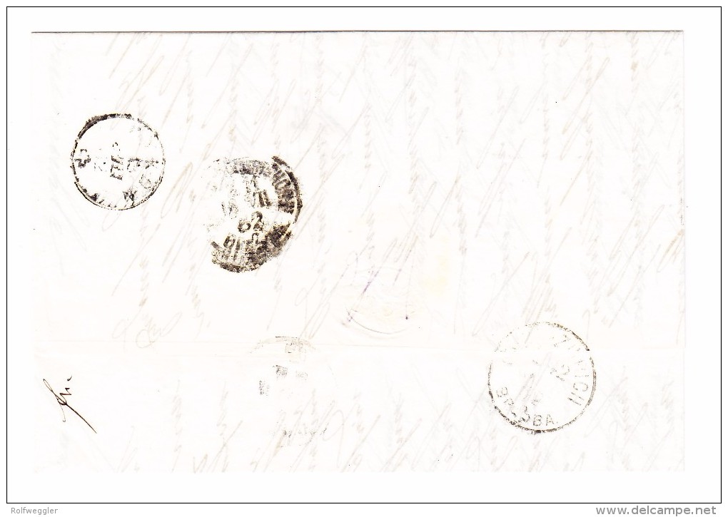 Heimat ZH BÄRENTSCHWEIL 18.7.1862 10Rp. Strubel Brief Nach Remismühle - Lettres & Documents