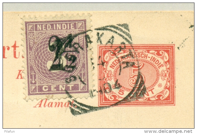 Nederlands Indië - 1904 - 2,5 Cent Opdrukzegel Op Briefkaart Naar Leur Bij Breda / Nederland - Nederlands-Indië