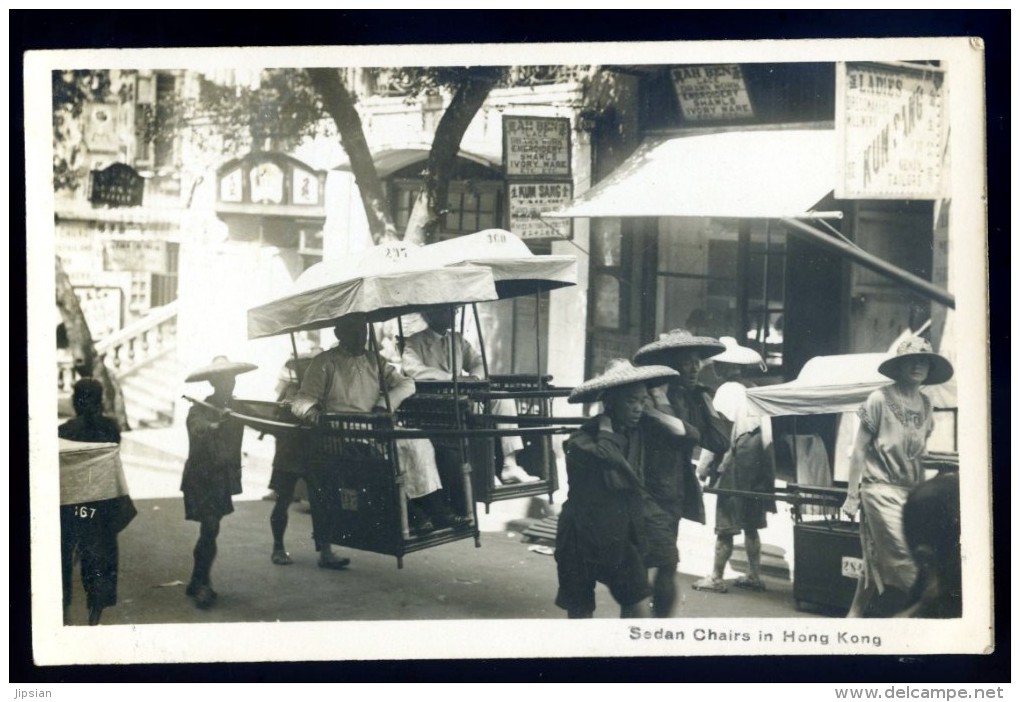 Cpa Carte Photo De Chine -- Hong Kong Sedan Chairs  JAN16 1 - Chine