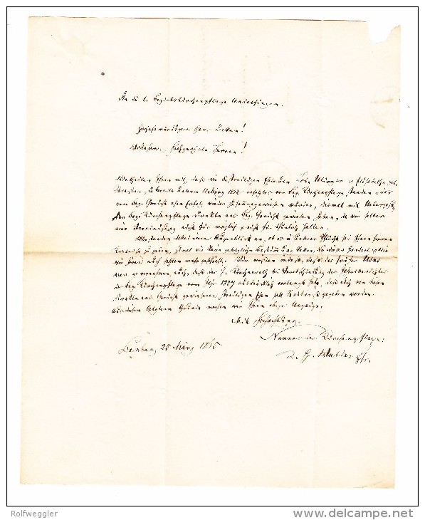 Heimat ZH BENKEN 26.3.1865 Auf Brief Nach Marthalen - Lettres & Documents