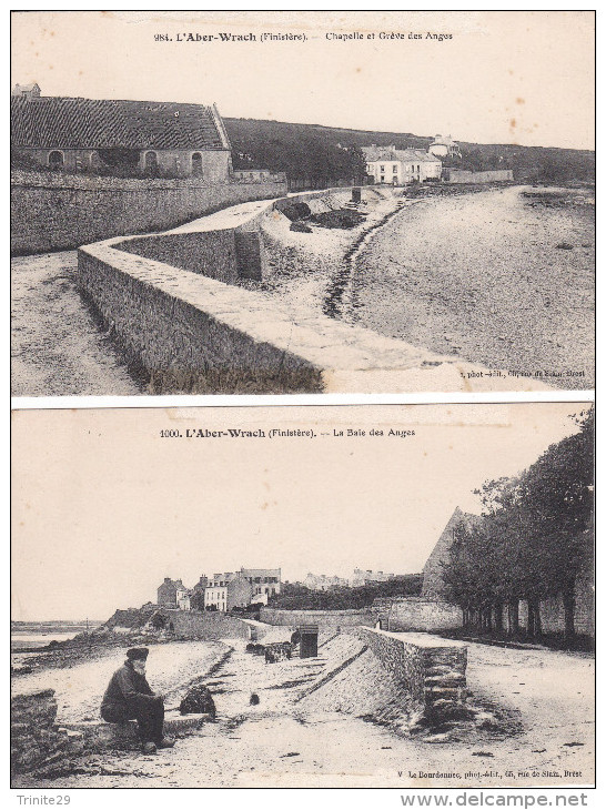 2 Cartes De L'ABER-WRACH Baie, Chapelle Et Grève Des Anges - Autres & Non Classés