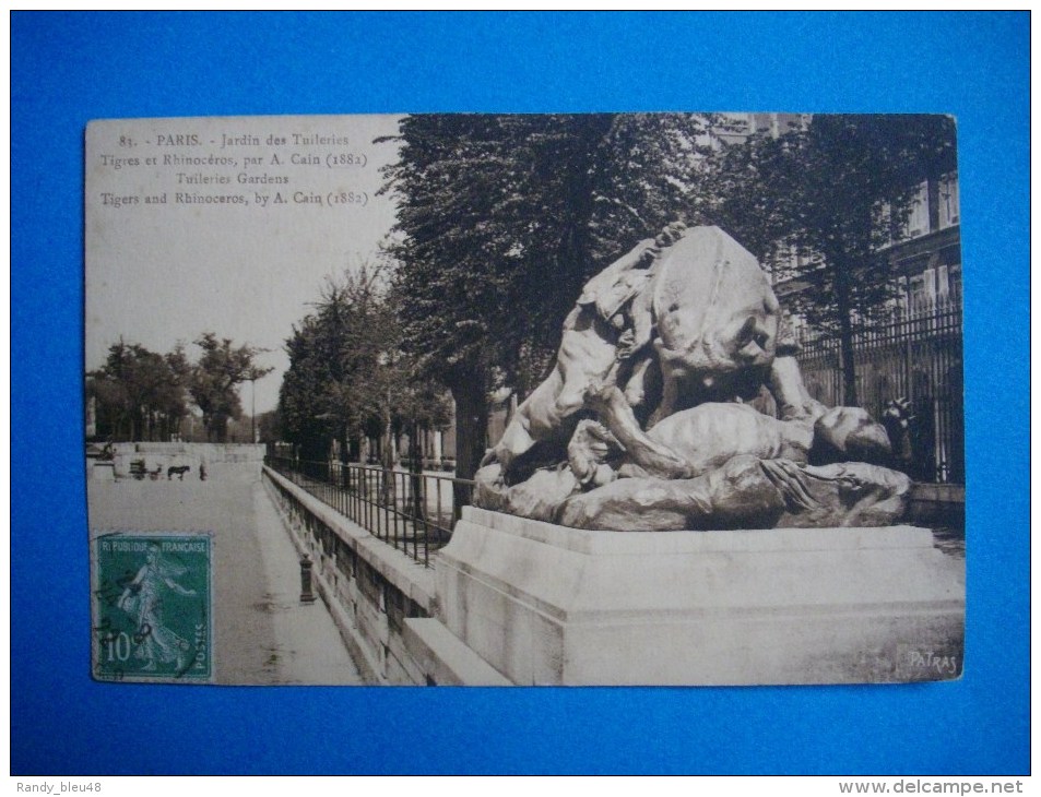 PARIS  -  75  -  Jardin Des Tuileries  -  Tigres Et Rhinocéros - Parken, Tuinen