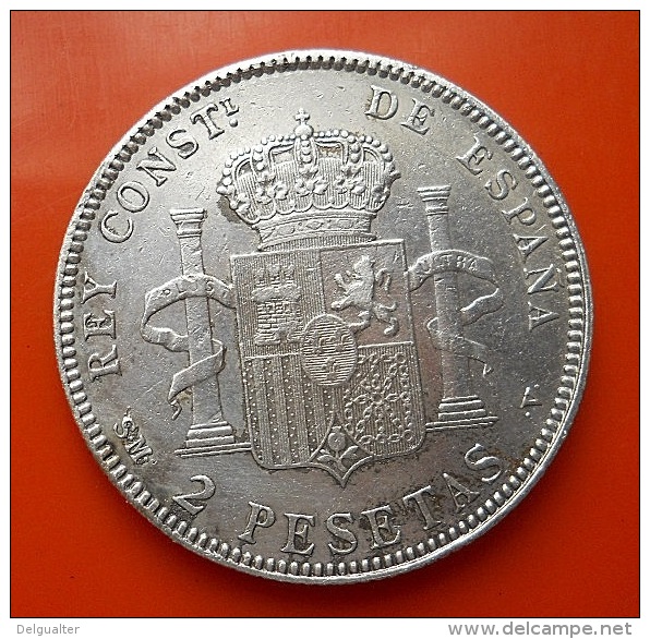 Spain 2 Pesetas 1905 Silver - First Minting