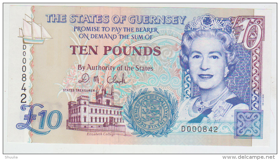 Guernsey 10 Pounds (1995) Pick 57 UNC - Guernsey