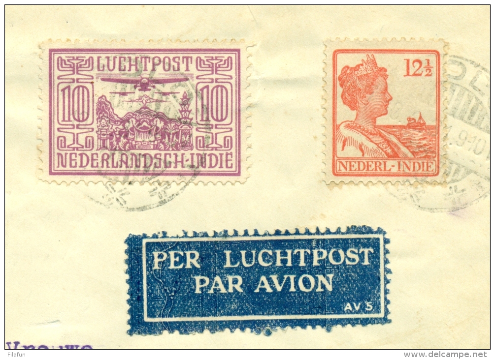 Nederlands Indië - 1931 - 12,5 Cent + 10 Cent Luchtrecht Op LP-brief Van Solo Naar Den Haag - Nederlands-Indië