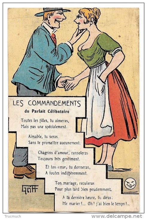 D12751 - Humour -  Les Commandements Du Parfait Célibataire *mariage* - Griff