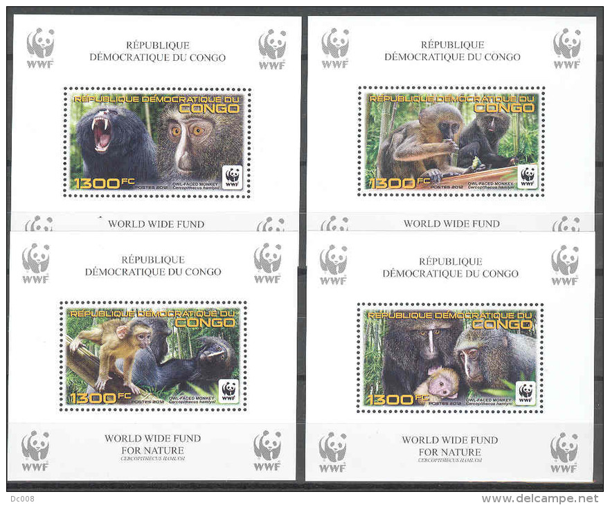 COB BL734/37 Minisheets Luxe Apen-Singes WWF 2012 MNH - Neufs