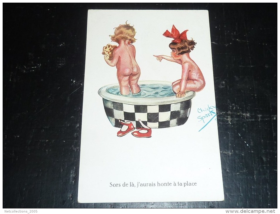 LOT DE 4 CARTES POSTALES ILLUSTRATEUR CHIKY SPARK - ENFANTS - Illustration (M) - Spark, Chicky