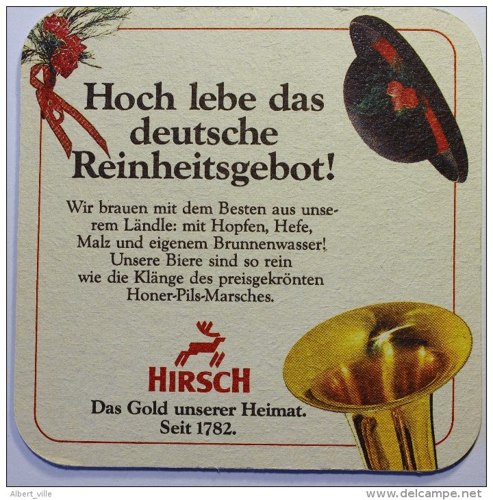 Sous-bock Bierdeckel Coaster Bierviltje Lot : 2 Differents HIRSCH Honer Pils  Im Sehr Gutem Zustand. In Good Trim - Sous-bocks