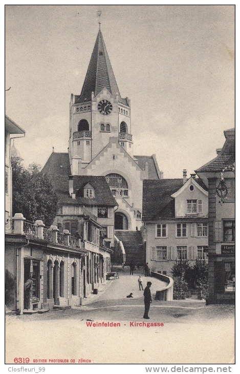 Weinfelden - Kirchgasse / Stempel 5.VII.1922 Platz Mit Leute - Weinfelden