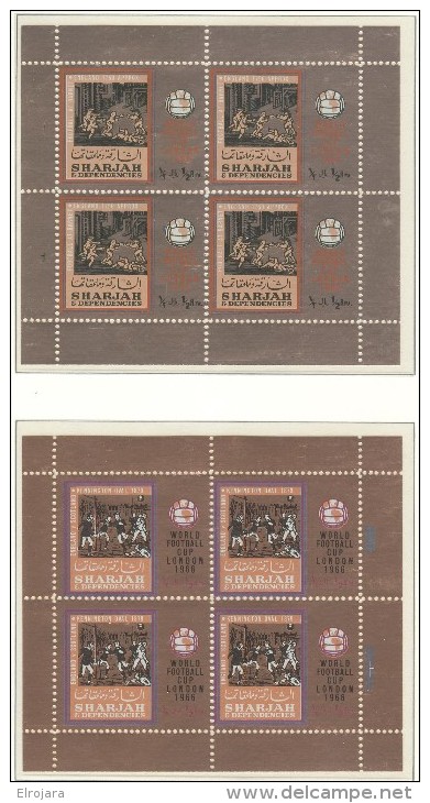 SHARJAH 6 Perforated Blocks Of 4 Mint Without Hinge With Margins On All Sides - 1966 – Inghilterra