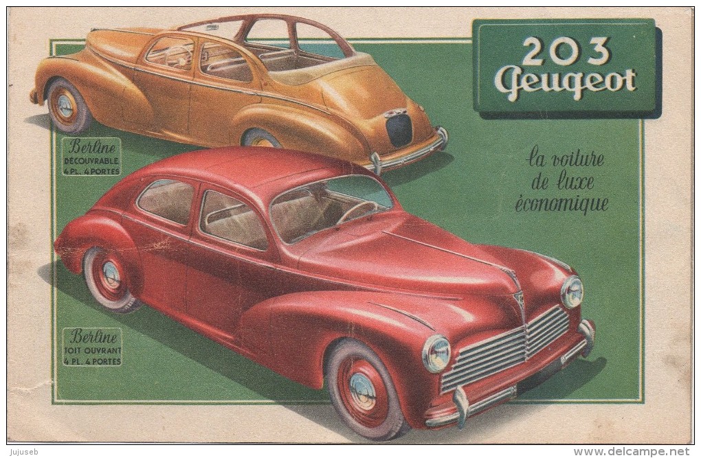 Dépliant Pub : 203 Peugeot - Publicités