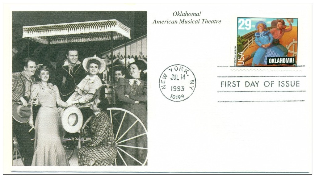 1993 USA Oklahoma! Musical Theatre 29c First Day Cover - 1991-2000