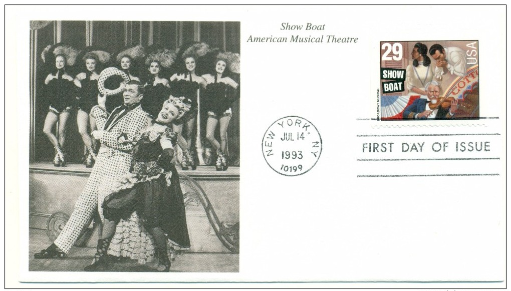 1993 USA Show Boat  Musical Theatre 29c First Day Cover - 1991-2000