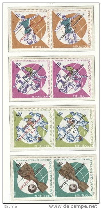 CONGO Perforated Pairs With Overprint In Different Colours Mint Without Hinge - 1966 – Inglaterra