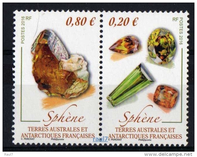 T.A.A.F. // F.S.A.T. 2016 - Mineraux - 2 Val Neufs // Mnh - Unused Stamps