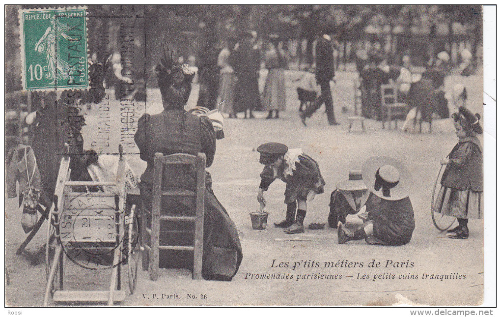 PARIS, P´tits Metiers Parisiens , Les Petits Coins Tranquilles, Serie éditeur Porcher V., VP N°36 - Petits Métiers à Paris