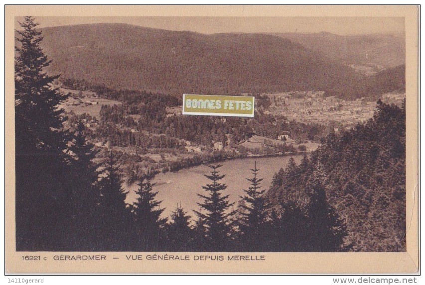 GERARDMER  Vue Générale Depuis Merelle - Gerardmer