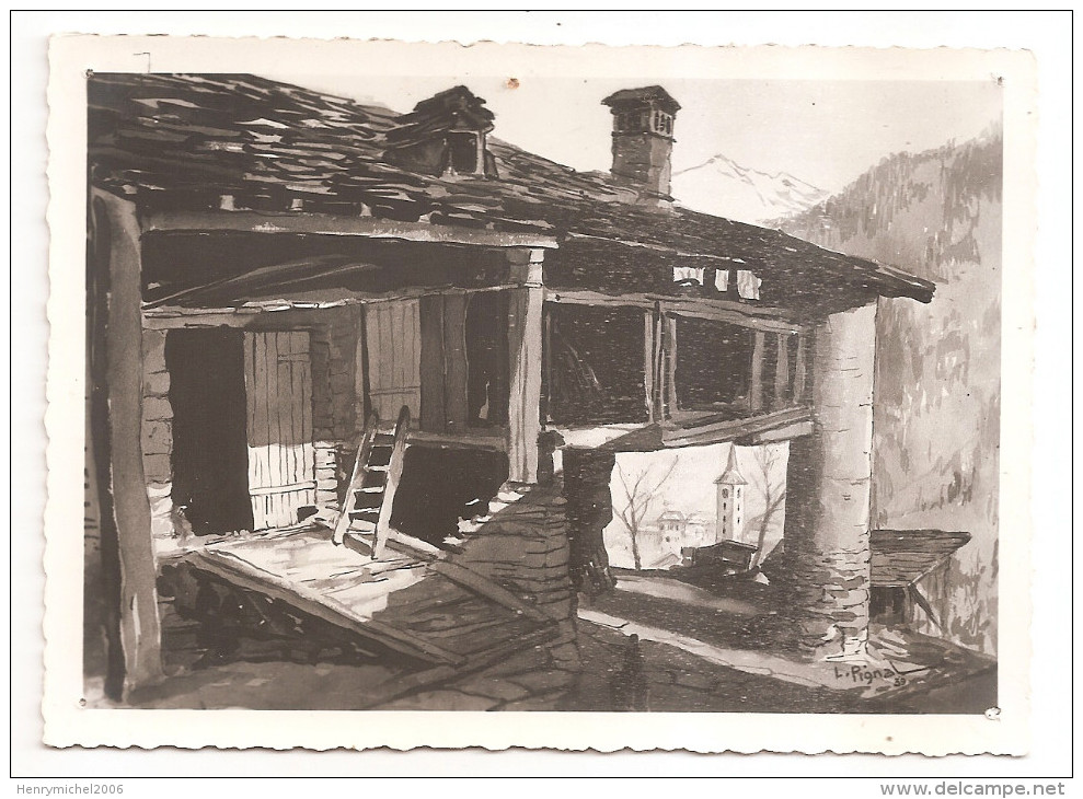 Savoie - 73 - Aquarelle Photo De Pignal  1939 Chalet De La Viozière Bourg St Saint Maurice - Bourg Saint Maurice