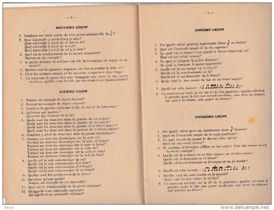 Questionnaire Musical 1914 L.Grandjany Professeur Conservatoire Nat. Musique Et  Réponses Paul Puget Les 2  Livrets TBE - Textbooks