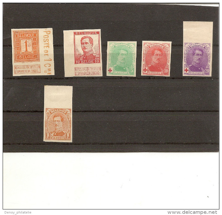 Belgique Lot De 6 Non Dentelé Avec Charniére *, (croix Rouge Albert ) - Otros & Sin Clasificación