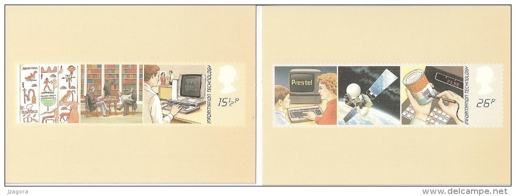 IT COMPUTERS INFORMATION TECHNOLOGY ENGLAND GREAT BRITAIN UK GB 1982 MI 927 928 FDC PHQ CARDS PC WITH STAMP - Computers