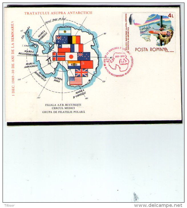 Antarctic Treaty 30 Years - Bucure&#537;ti 1989 - Polarforscher & Promis