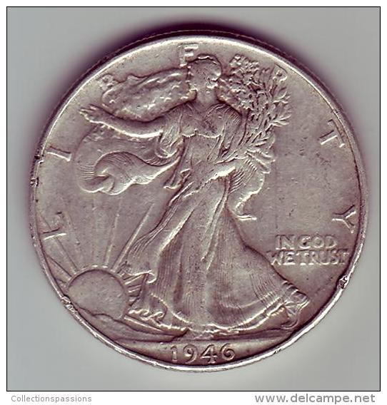 - USA - Etats Unis - Half Dollar Liberty  1946. - 1916-1947: Liberty Walking (Libertà Che Cammina)