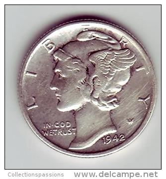 - USA - Etats Unis - One Dime Mercury 1942 S. - 1916-1945: Mercury (Mercure)