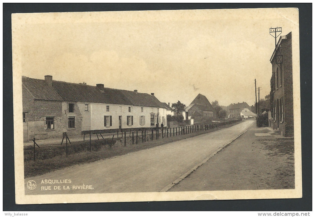 CPA - ASQUILLIES - Rue De La Riviière - Nels   // - Quévy