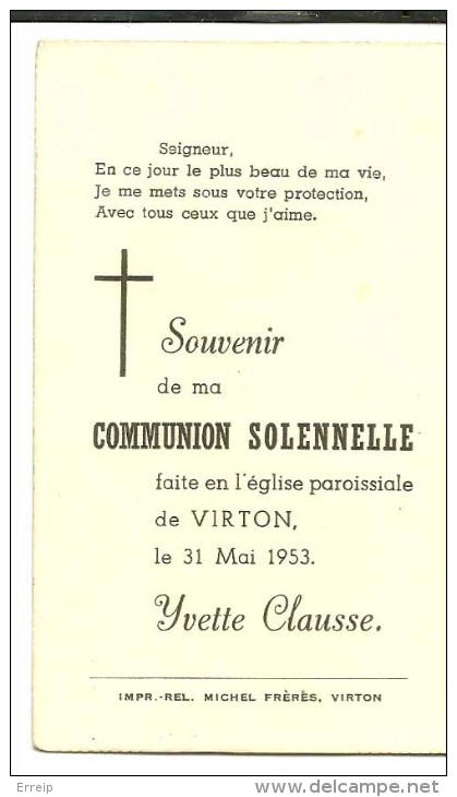 Yvette Clausse Communion Solennelle Virton 1953 - Virton