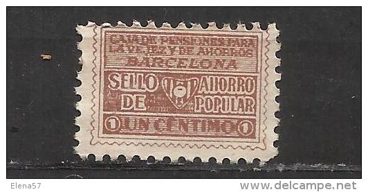 3173-SELLO FISCAL 1930 CAJA PENSIONES VEJEZ AHORRO BARCELONA 1 CENTIMO.ANTIGUO SELLO,SPAIN REVENUE,DISPONGO DE OTRO TIPO - Fiscales