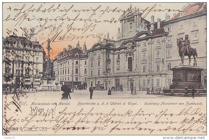 Autriche - Wien Vienne -  Mariensäule Von Herod - Pfarrkirche - Radetzky Monument - Postmarked 1905 - Other & Unclassified