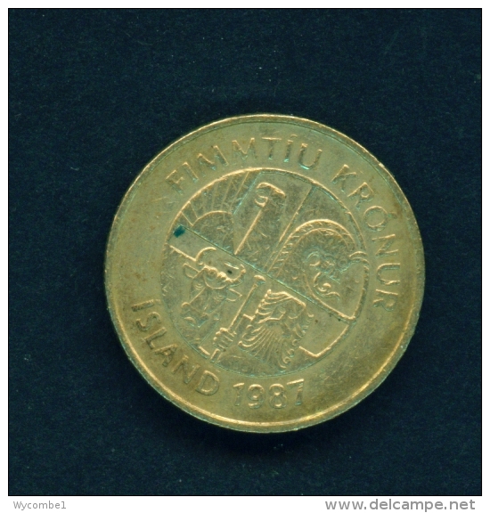 ICELAND  -  1987  50k  Circulated Coin - Iceland