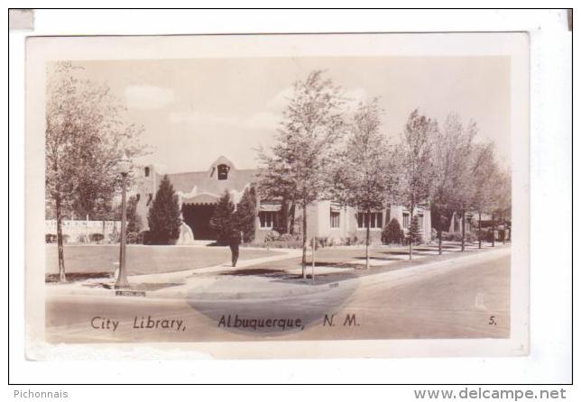 ALBUQUERQUE NM City Library   Photo POST CARD  Rppc - Albuquerque