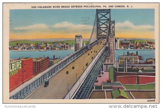 Delaware River Bridge Between Philadelphia Pennsylvania And Camden New Jersey 1944 - Camden