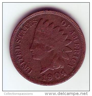 - USA - Etats Unis - One Cent. Indian Head 1904. - 1859-1909: Indian Head