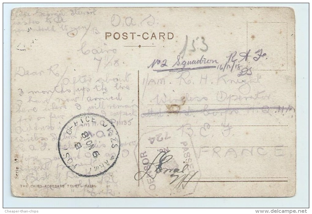 A.P.O. - SZ 10 On PC Cairo Barrage Bridge - Received  S.67 - Postmark Collection