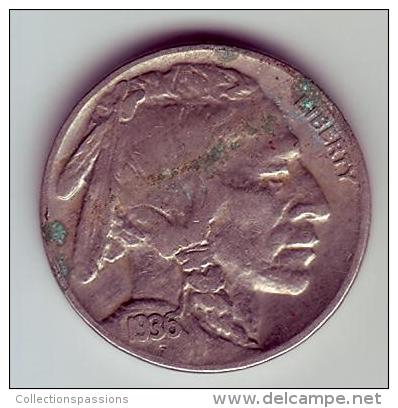 - USA - Etats Unis - Five Cents Buffalo 1936. - 1913-1938: Buffalo