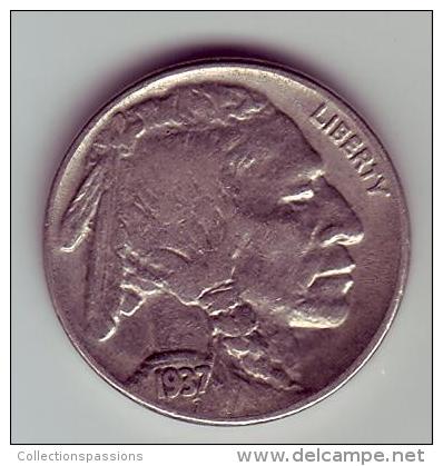 - USA - Etats Unis - Five Cents Buffalo 1937. - 1913-1938: Buffalo