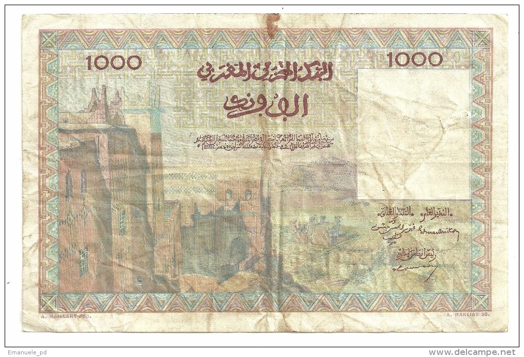 Morocco 1000 Francs 10/12/1952 - Marokko