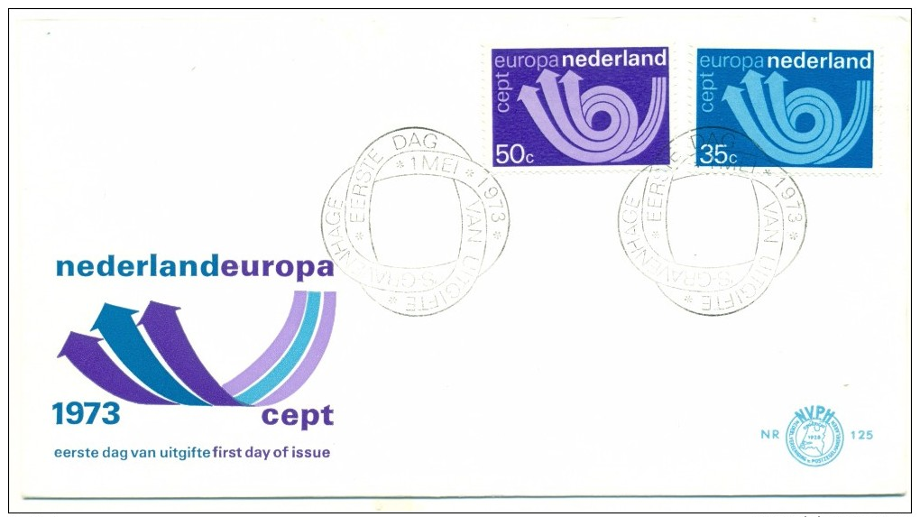 1973  Netherlands Europa Cept  First Day Cover - FDC