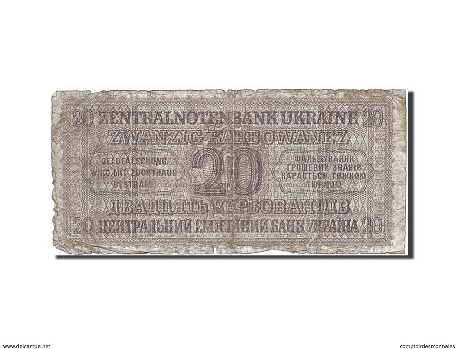 Billet, Ukraine, 20 Karbowanez, 1942, 1942-03-10, KM:53, B - Ukraine