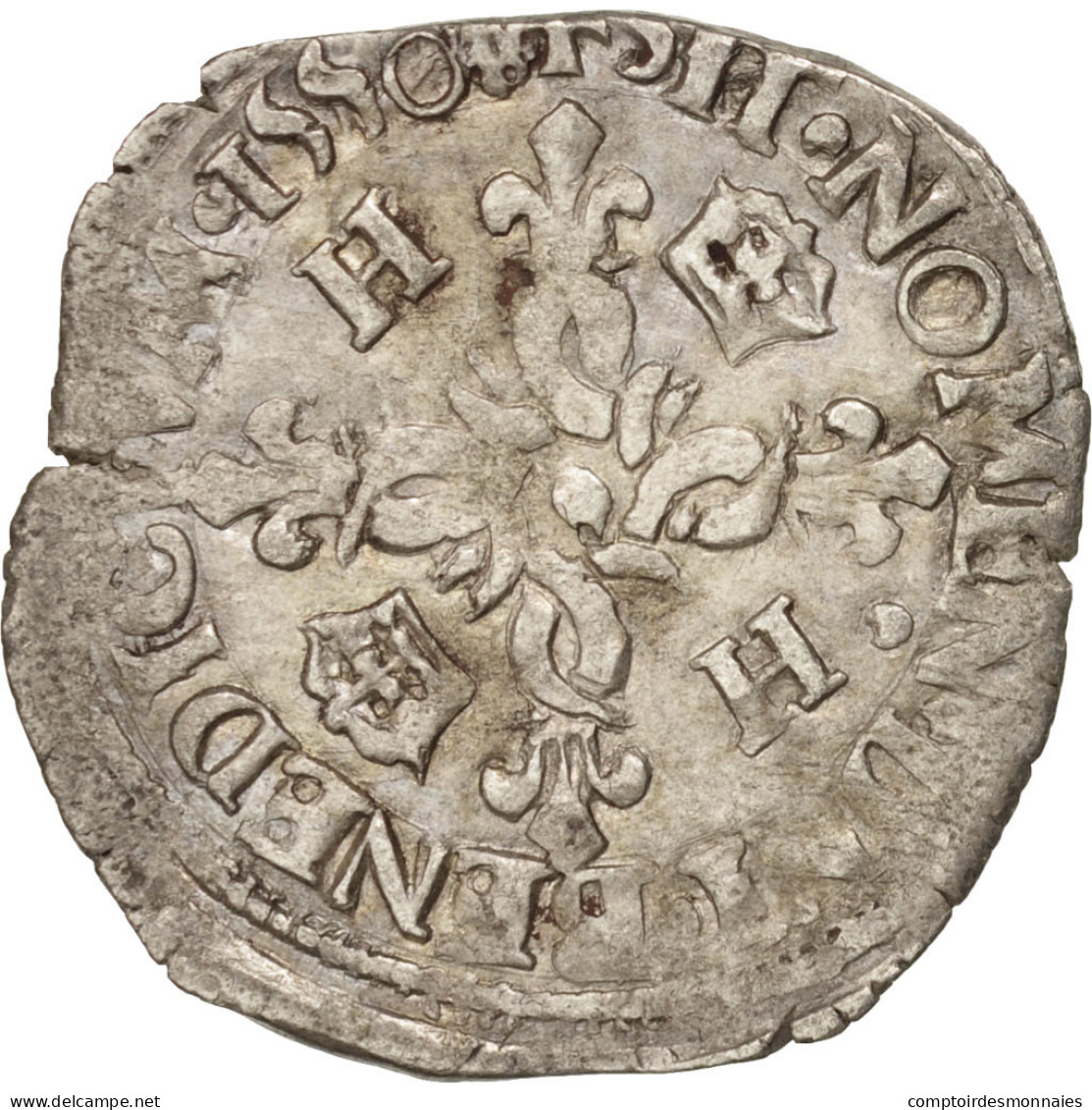 Monnaie, France, Douzain Aux Croissants, 1550, Poitiers, TTB, Billon - 1547-1559 Henri II